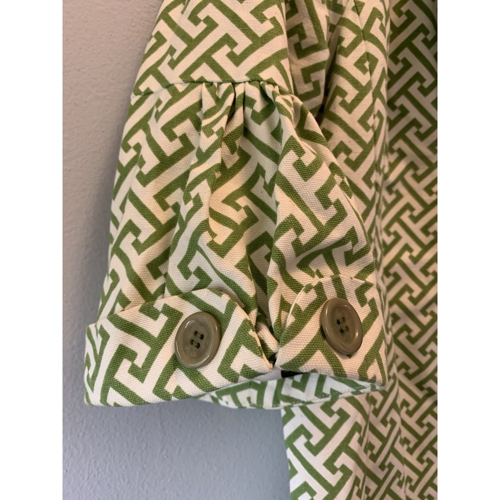 Vintage 3 Sisters Womens 1 Button Jacket Sz Small Green White Retro 70s Inspired - Picture 10 of 12